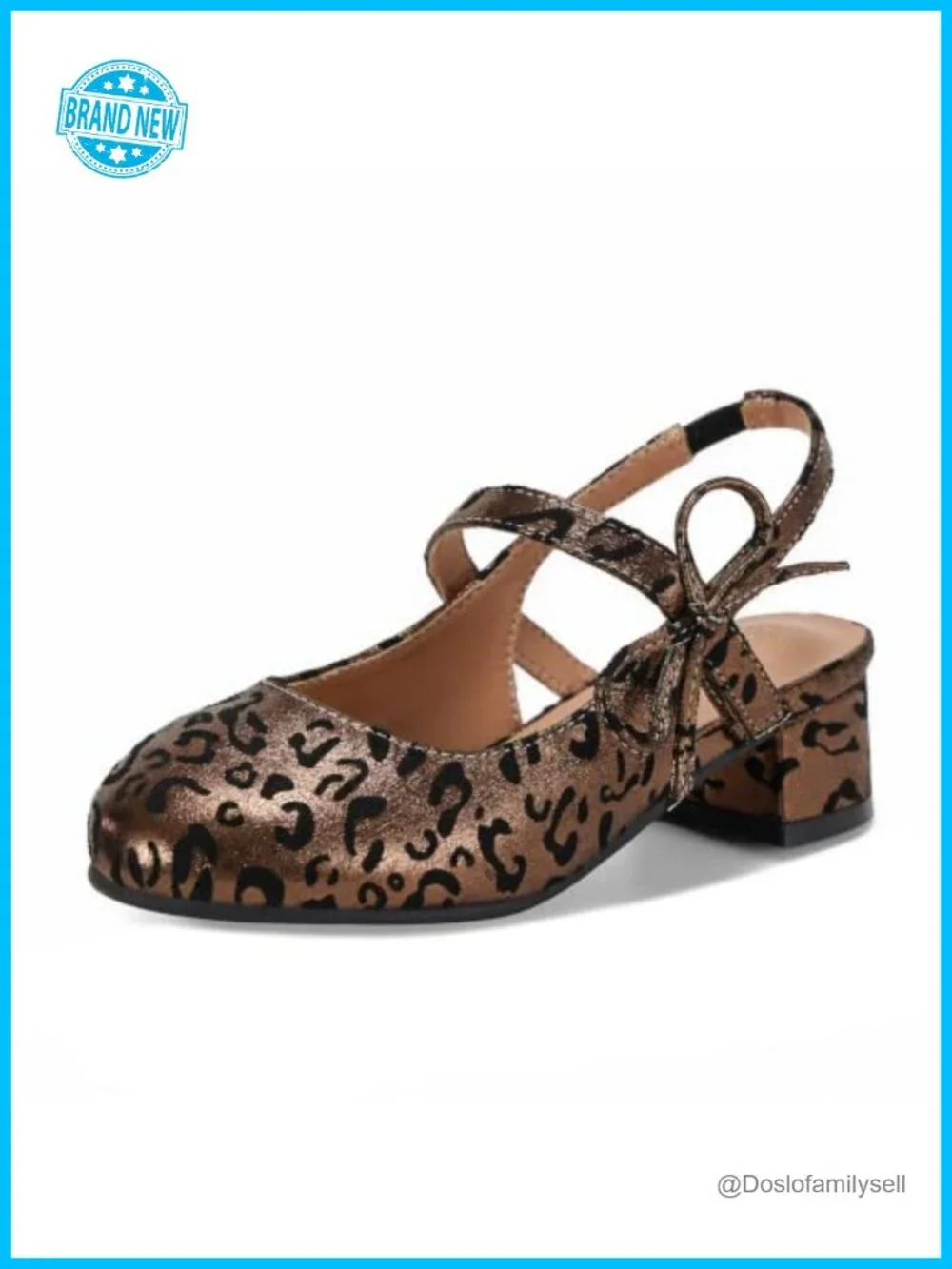 Girls Dress Shoes Slingback Mary Jane Bow Pumps Faux Leather Hook & Loop Low